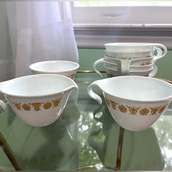 Vintage 70s Corelle Livingware Butterfly Gold Coffee Tea Set - Picture 2 of 6